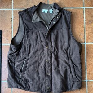 Sahalie Men's Dark Brown Vest, fleece lined, EUC